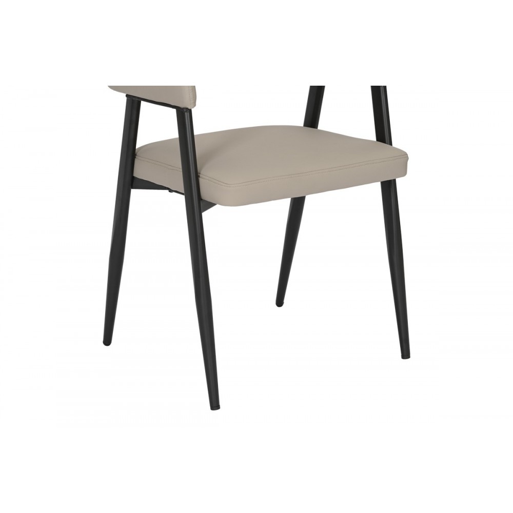 Πολυθρόνα "SEZAN" από pu/μέταλλο σε χρώμα γκρι/μπεζ 56x55x78