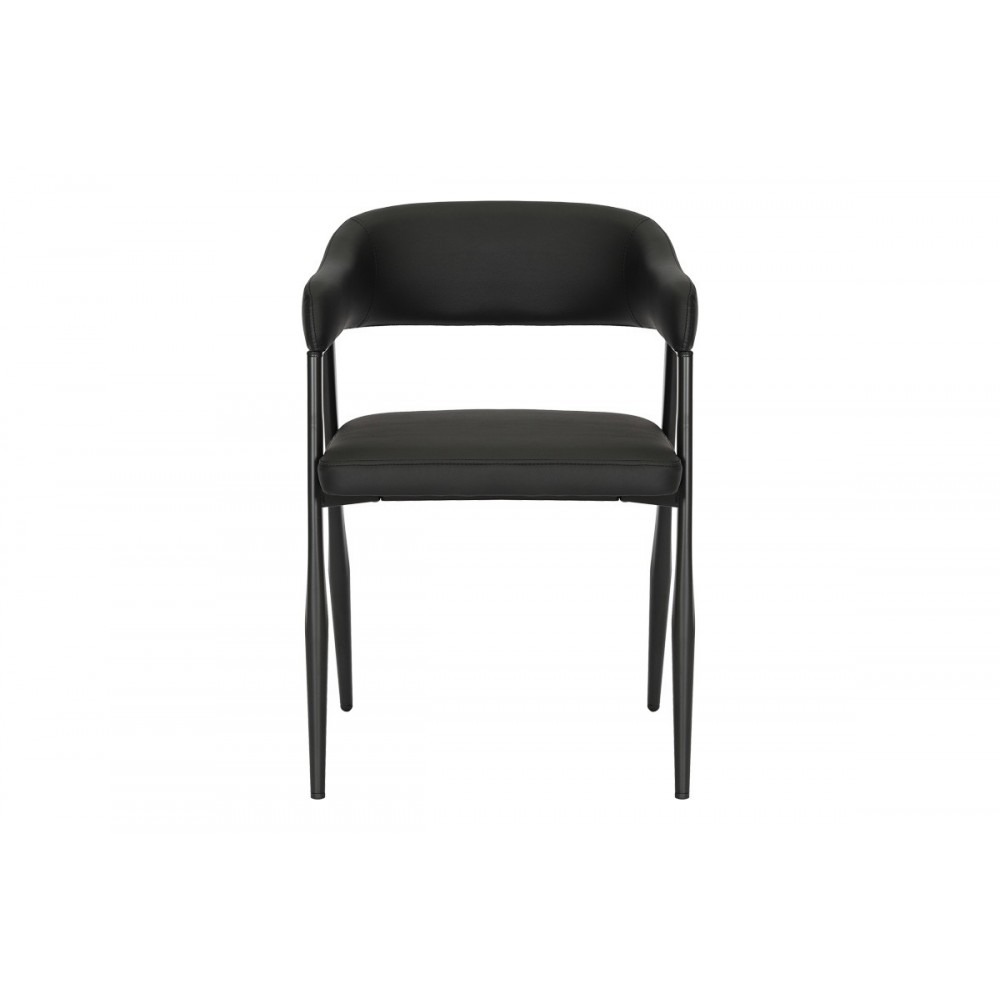Πολυθρόνα "SEZAN" από pu/μέταλλο σε χρώμα μαύρο 56x55x78