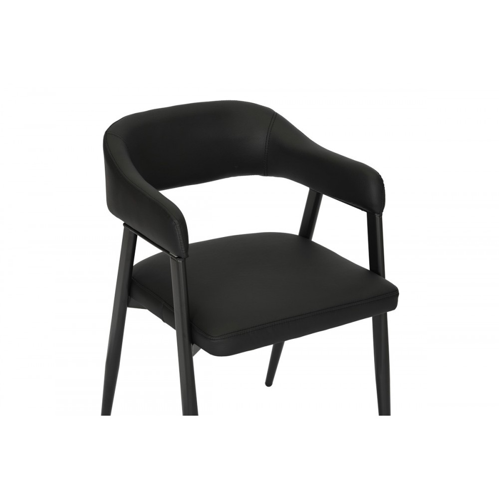 Πολυθρόνα "SEZAN" από pu/μέταλλο σε χρώμα μαύρο 56x55x78