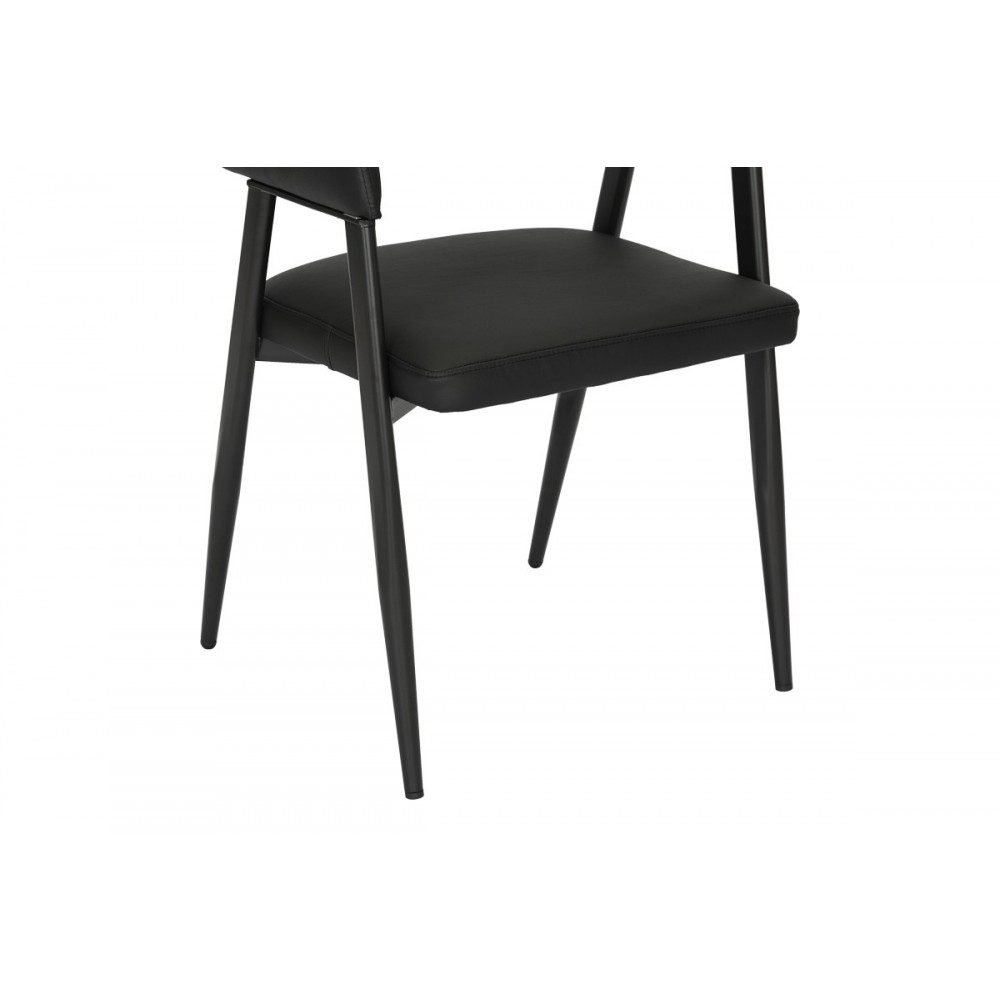 Πολυθρόνα "SEZAN" από pu/μέταλλο σε χρώμα μαύρο 56x55x78