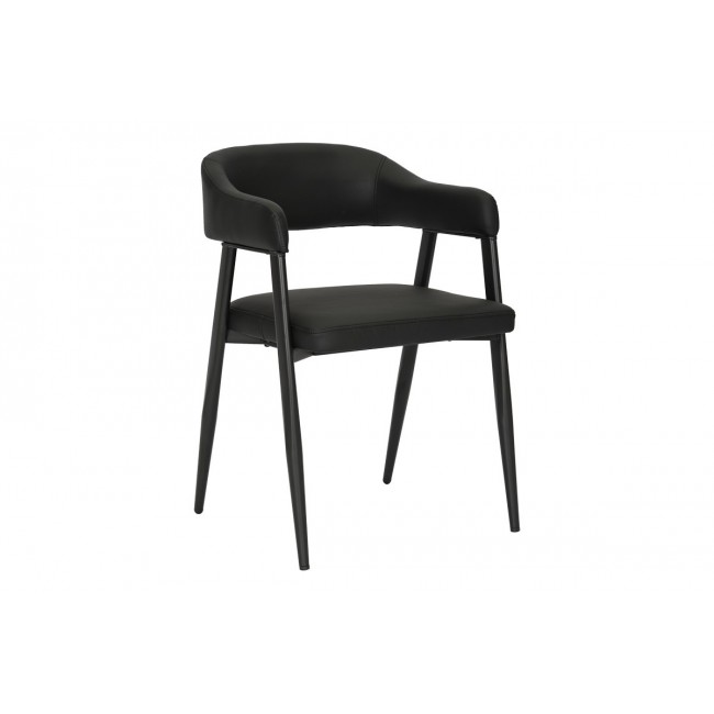 Πολυθρόνα "SEZAN" από pu/μέταλλο σε χρώμα μαύρο 56x55x78