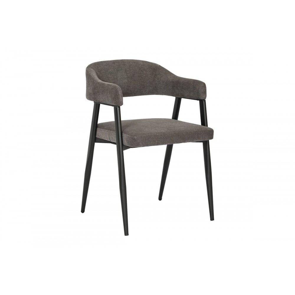 Πολυθρόνα "SEZAN" από ύφασμα/μέταλλο σε χρώμα ανθρακί/μαύρο 56x55x78