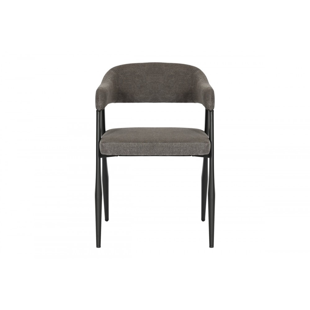 Πολυθρόνα "SEZAN" από ύφασμα/μέταλλο σε χρώμα ανθρακί/μαύρο 56x55x78