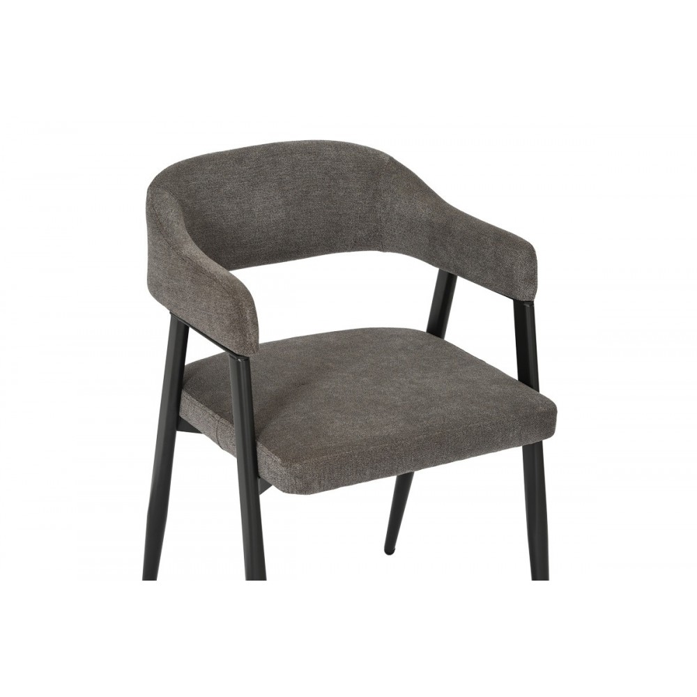 Πολυθρόνα "SEZAN" από ύφασμα/μέταλλο σε χρώμα ανθρακί/μαύρο 56x55x78