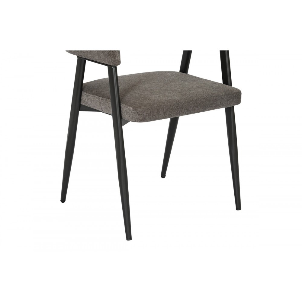 Πολυθρόνα "SEZAN" από ύφασμα/μέταλλο σε χρώμα ανθρακί/μαύρο 56x55x78