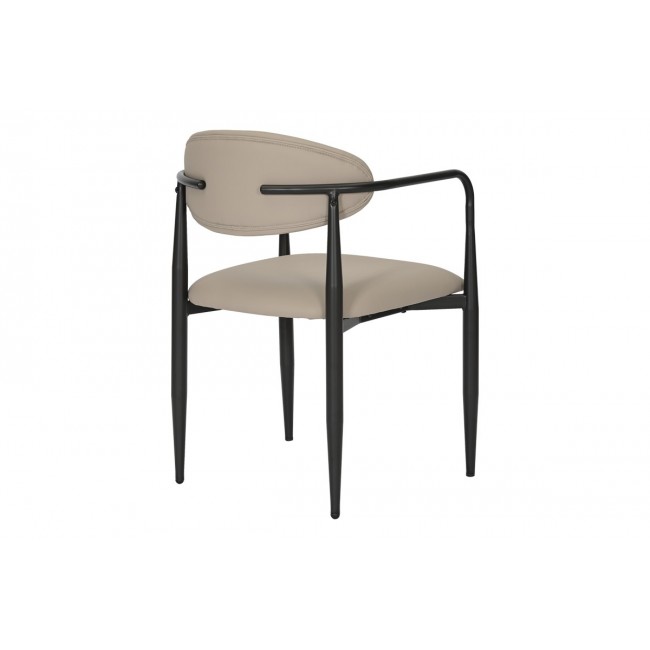 Πολυθρόνα "KALONE" από pu/μέταλλο σε χρώμα γκρι-μπεζ 56x55x78