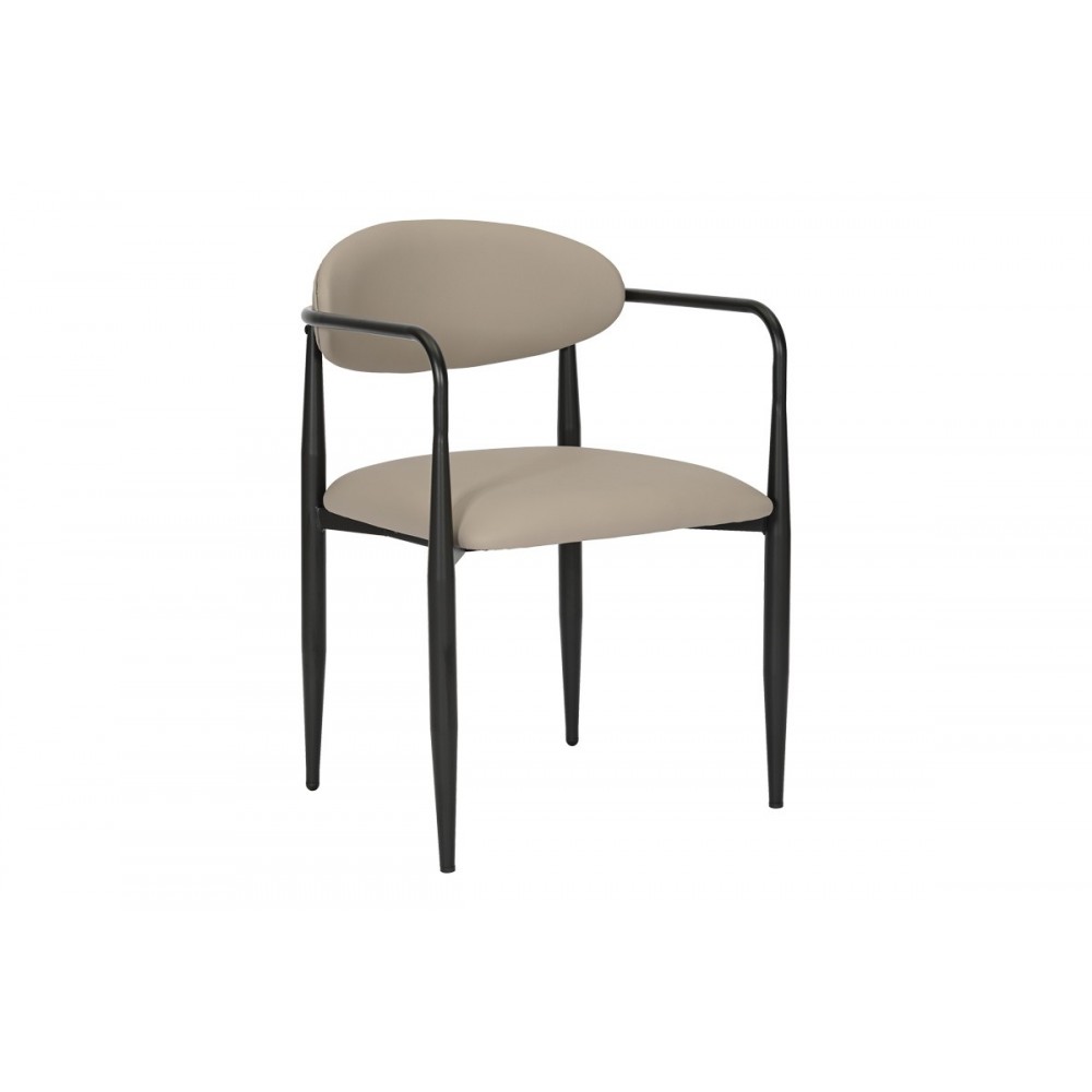 Πολυθρόνα "KALONE" από pu/μέταλλο σε χρώμα γκρι-μπεζ 56x55x78