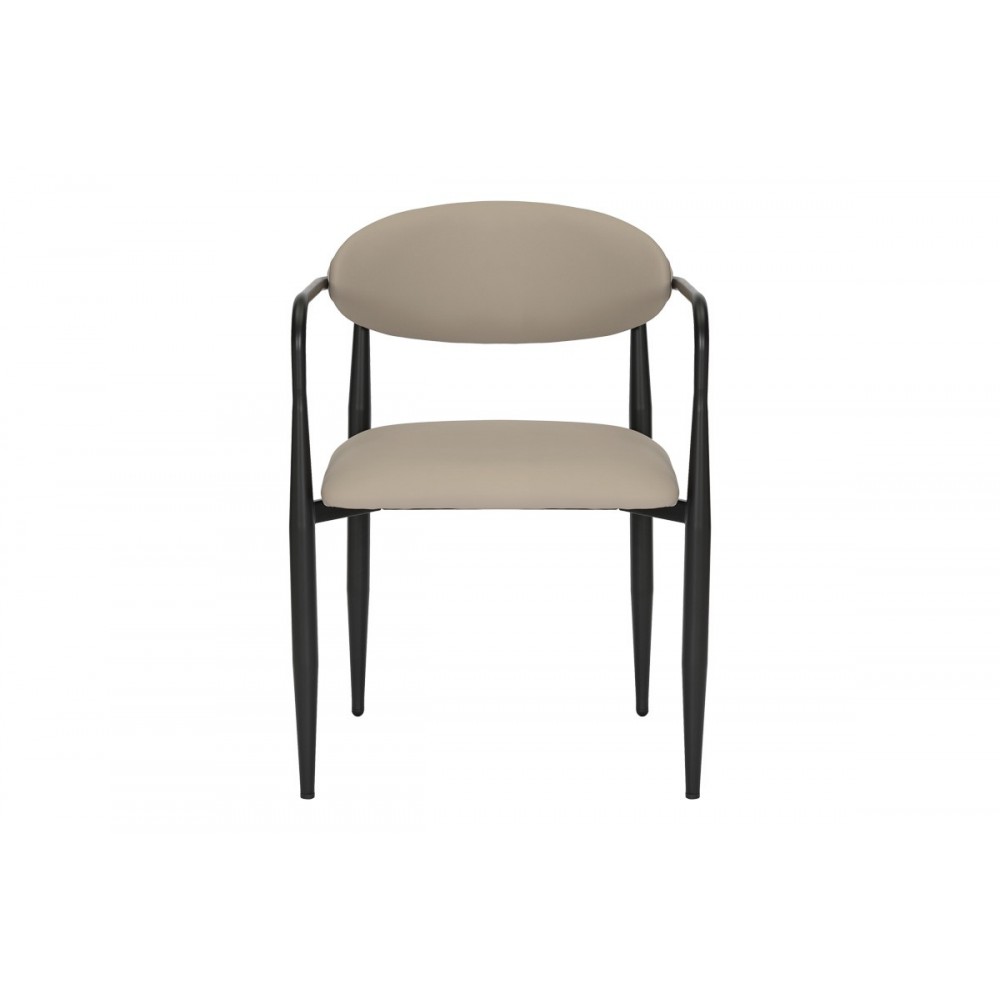 Πολυθρόνα "KALONE" από pu/μέταλλο σε χρώμα γκρι-μπεζ 56x55x78