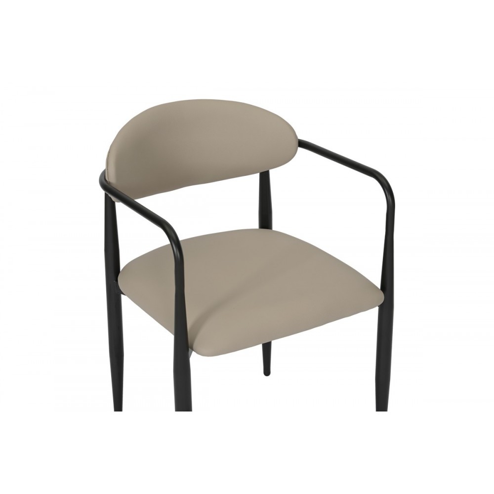 Πολυθρόνα "KALONE" από pu/μέταλλο σε χρώμα γκρι-μπεζ 56x55x78