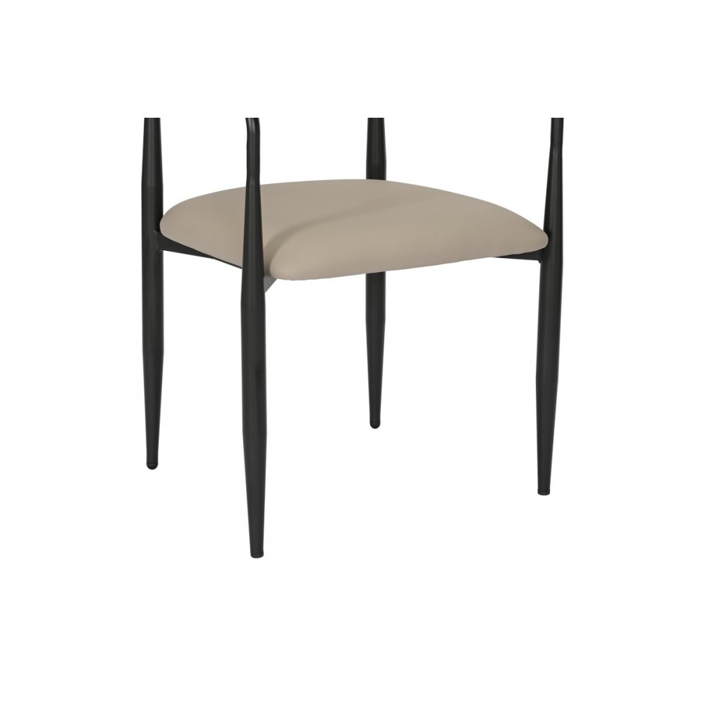 Πολυθρόνα "KALONE" από pu/μέταλλο σε χρώμα γκρι-μπεζ 56x55x78