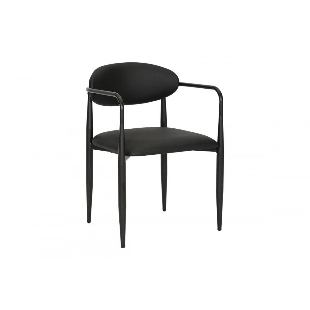 Πολυθρόνα "KALONE" από pu/μέταλλο σε χρώμα μαύρο 56x55x78