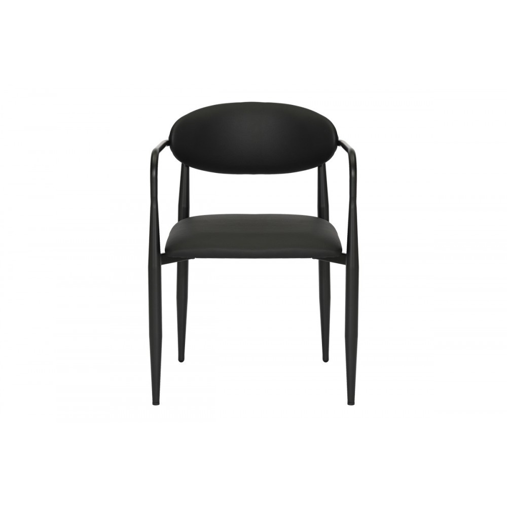 Πολυθρόνα "KALONE" από pu/μέταλλο σε χρώμα μαύρο 56x55x78
