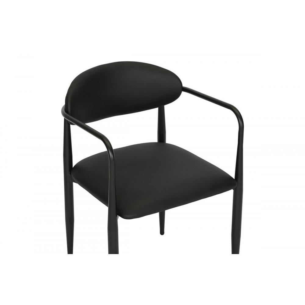 Πολυθρόνα "KALONE" από pu/μέταλλο σε χρώμα μαύρο 56x55x78