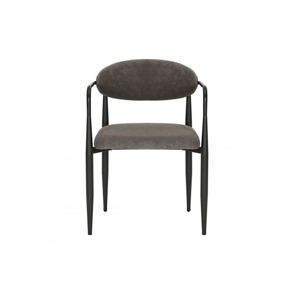 Πολυθρόνα "KALONE" από ύφασμα/μέταλλο σε χρώμα ανθρακί/μαύρο 56x55x78