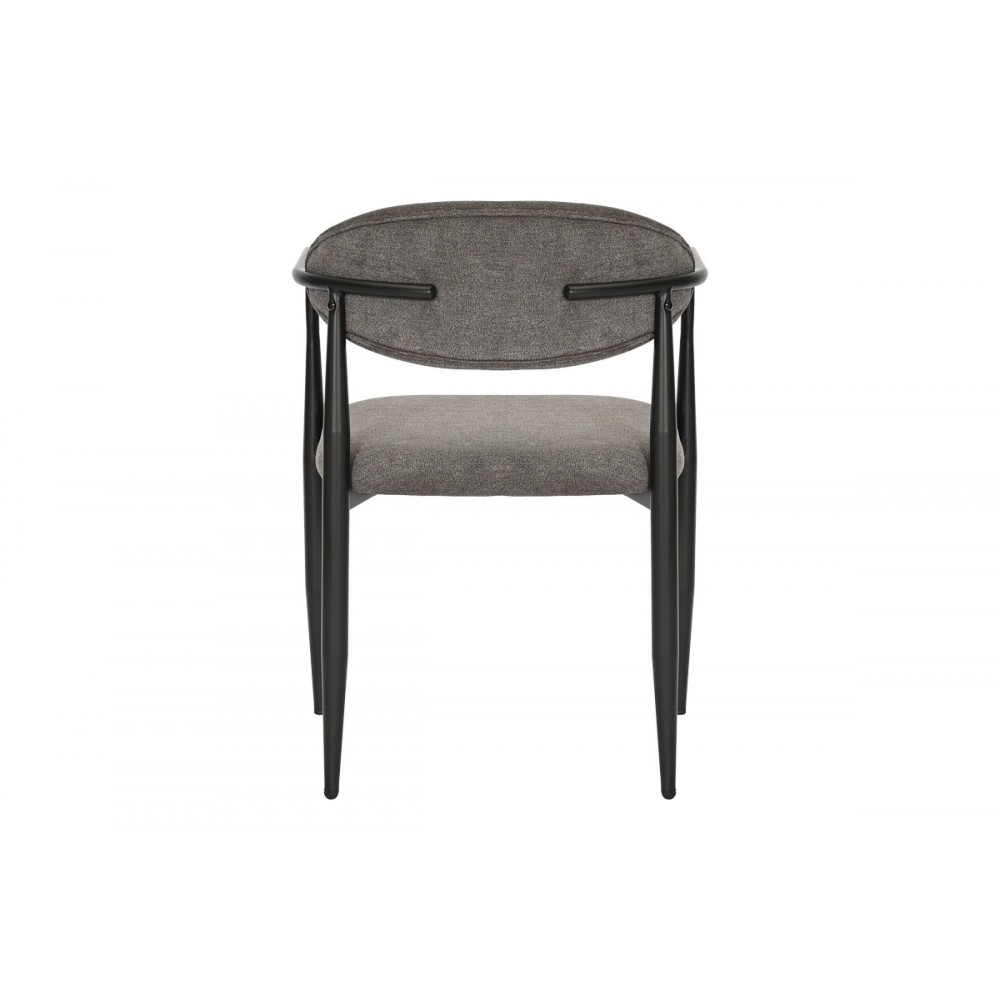 Πολυθρόνα "KALONE" από ύφασμα/μέταλλο σε χρώμα ανθρακί/μαύρο 56x55x78