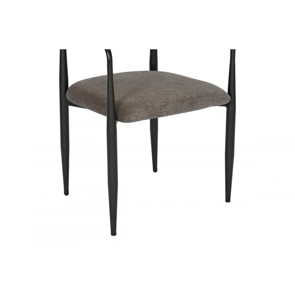 Πολυθρόνα "KALONE" από ύφασμα/μέταλλο σε χρώμα ανθρακί/μαύρο 56x55x78