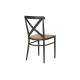 Καρέκλα "FERONA" από μέταλλο/rubberwood σε χρώμα ανθρακί/φυσικό 52.5x44.5x84