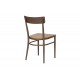 Καρέκλα "ZERCA" από μέταλλο/rubberwood σε χρώμα καφέ/φυσικό 49x44x82