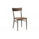 Καρέκλα "ZERCA" από μέταλλο/rubberwood σε χρώμα καφέ/φυσικό 49x44x82