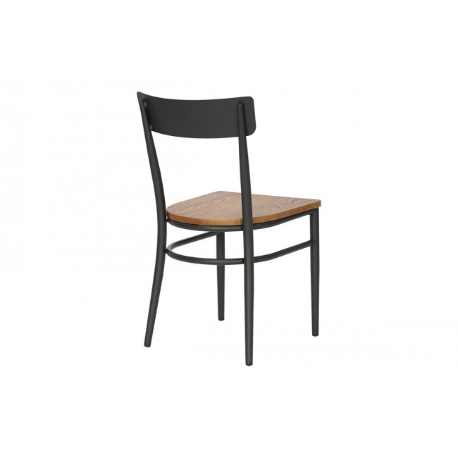 Καρέκλα "ZERCA" από μέταλλο/rubberwood σε χρώμα ανθρακί/φυσικό 49x44x82