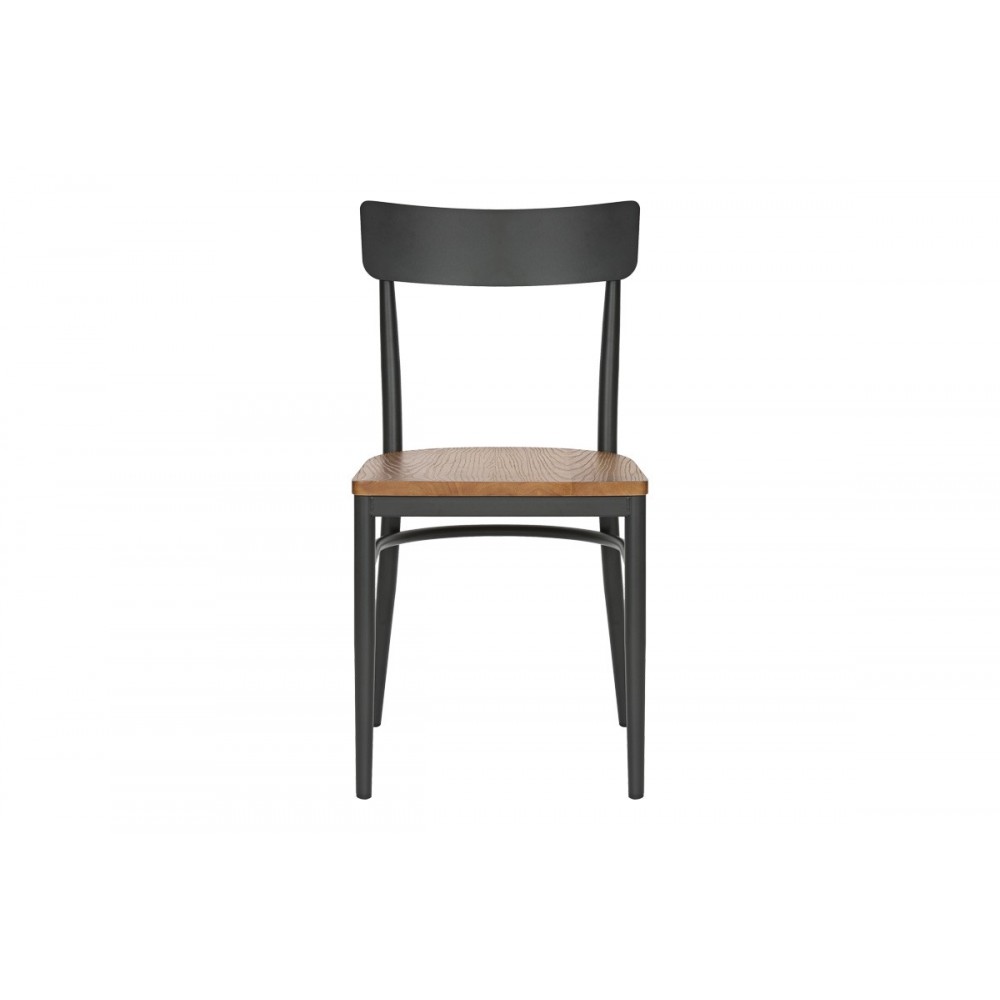 Καρέκλα "ZERCA" από μέταλλο/rubberwood σε χρώμα ανθρακί/φυσικό 49x44x82