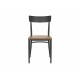 Καρέκλα "ZERCA" από μέταλλο/rubberwood σε χρώμα ανθρακί/φυσικό 49x44x82