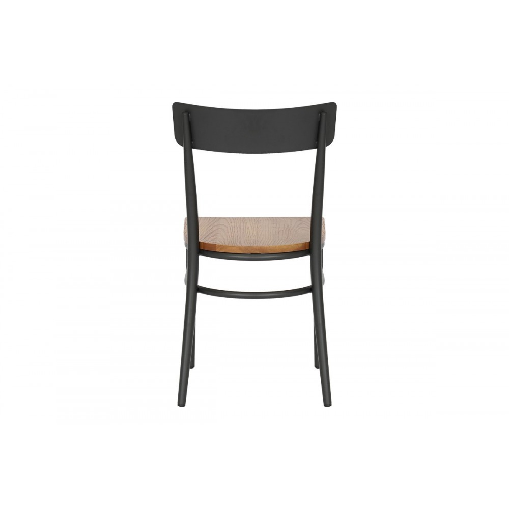 Καρέκλα "ZERCA" από μέταλλο/rubberwood σε χρώμα ανθρακί/φυσικό 49x44x82