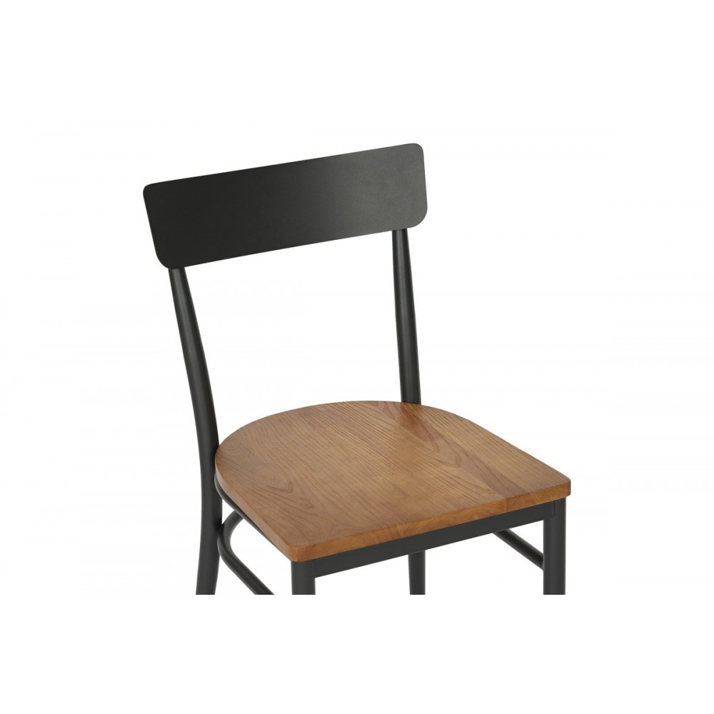 Καρέκλα "ZERCA" από μέταλλο/rubberwood σε χρώμα ανθρακί/φυσικό 49x44x82