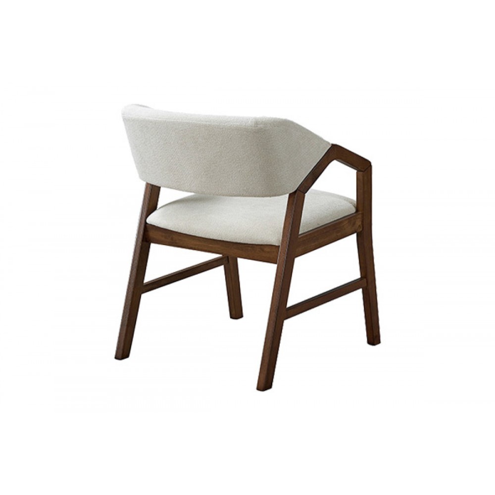 Πολυθρόνα "LIVIA" από rubberwood/ύφασμα σε χρώμα καρυδί/εκρού 47.5x54.5x78