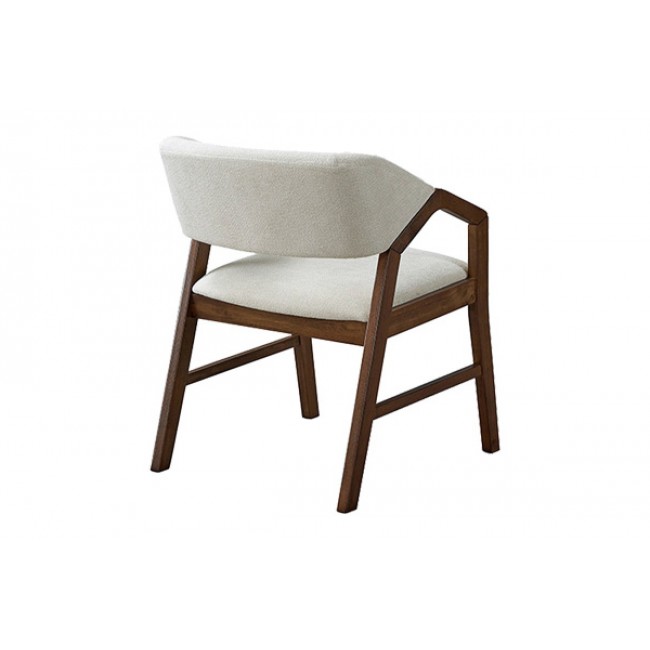 Πολυθρόνα "LIVIA" από rubberwood/ύφασμα σε χρώμα καρυδί/εκρού 47.5x54.5x78