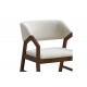 Πολυθρόνα "LIVIA" από rubberwood/ύφασμα σε χρώμα καρυδί/εκρού 47.5x54.5x78