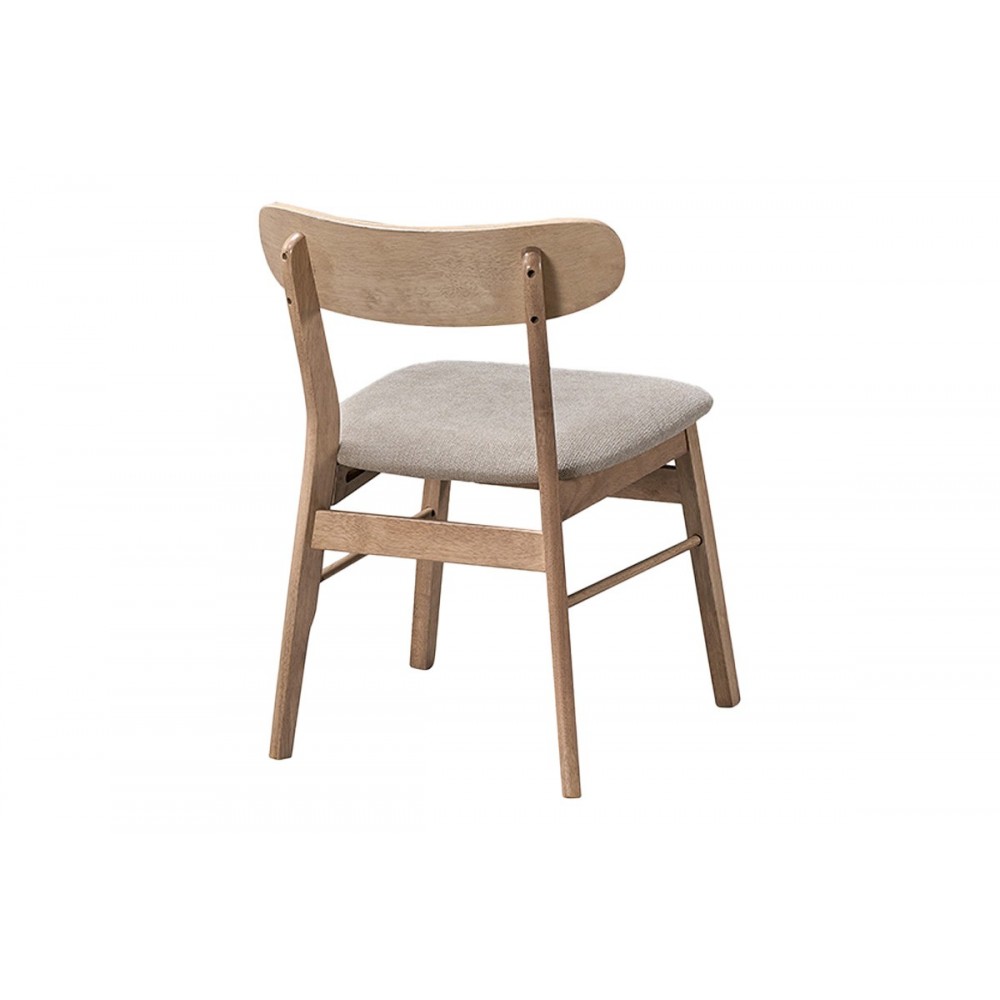 Καρέκλα "CAIRO" από rubberwood/ύφασμα σε χρώμα φυσικό/μπεζ 47x47x76