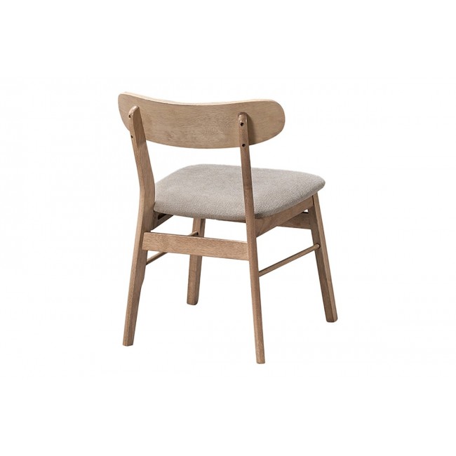 Καρέκλα "CAIRO" από rubberwood/ύφασμα σε χρώμα φυσικό/μπεζ 47x47x76