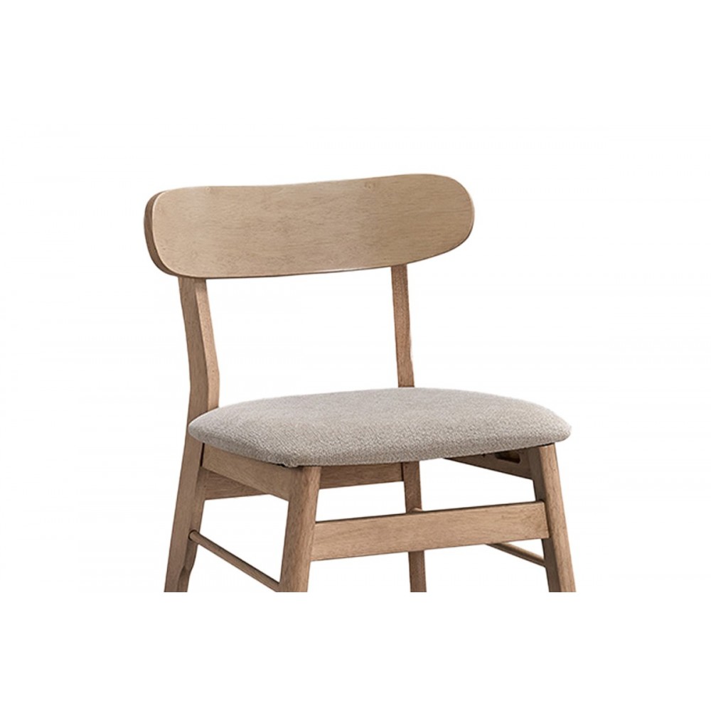 Καρέκλα "CAIRO" από rubberwood/ύφασμα σε χρώμα φυσικό/μπεζ 47x47x76