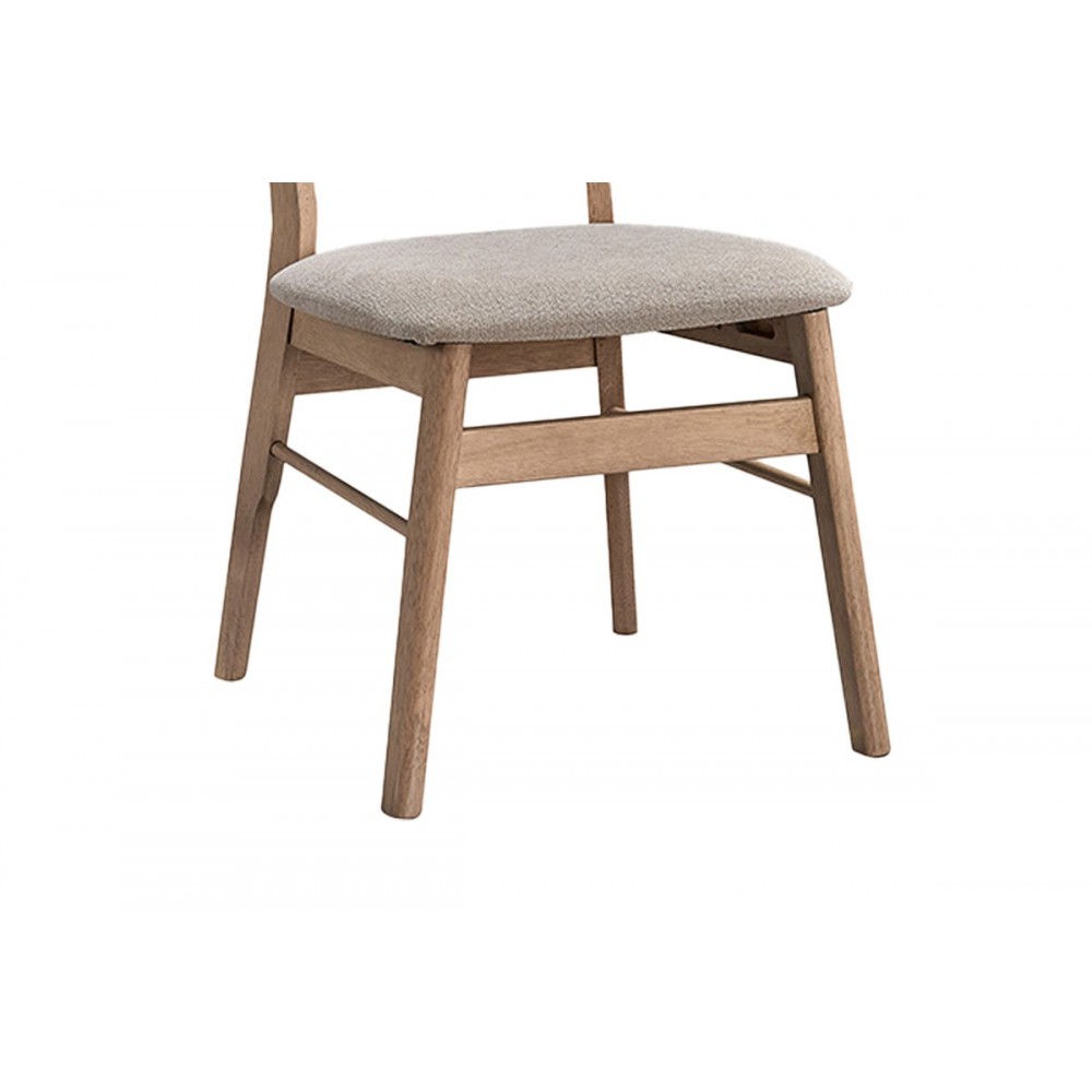 Καρέκλα "CAIRO" από rubberwood/ύφασμα σε χρώμα φυσικό/μπεζ 47x47x76