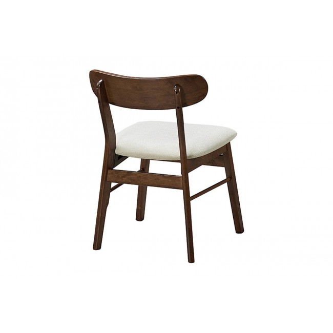 Καρέκλα "CAIRO" από rubberwood/ύφασμα σε χρώμα καρυδί/εκρού 47x47x76