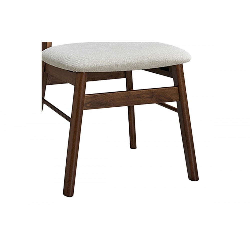 Καρέκλα "CAIRO" από rubberwood/ύφασμα σε χρώμα καρυδί/εκρού 47x47x76