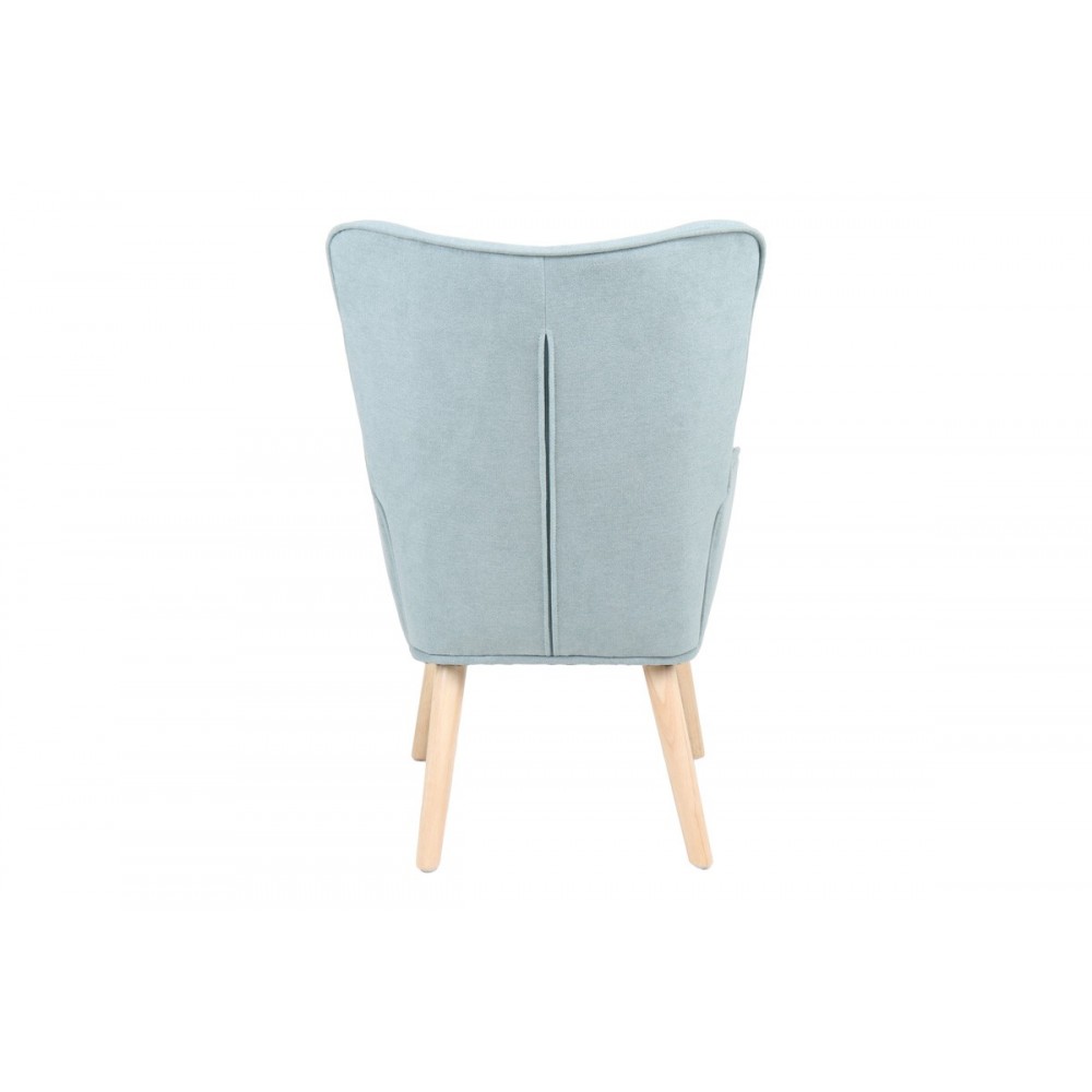 Πολυθρόνα με υποπόδιο "MELISIA" από ύφασμα/ξύλο σε χρώμα βεραμάν/φυσικό 59x67x94