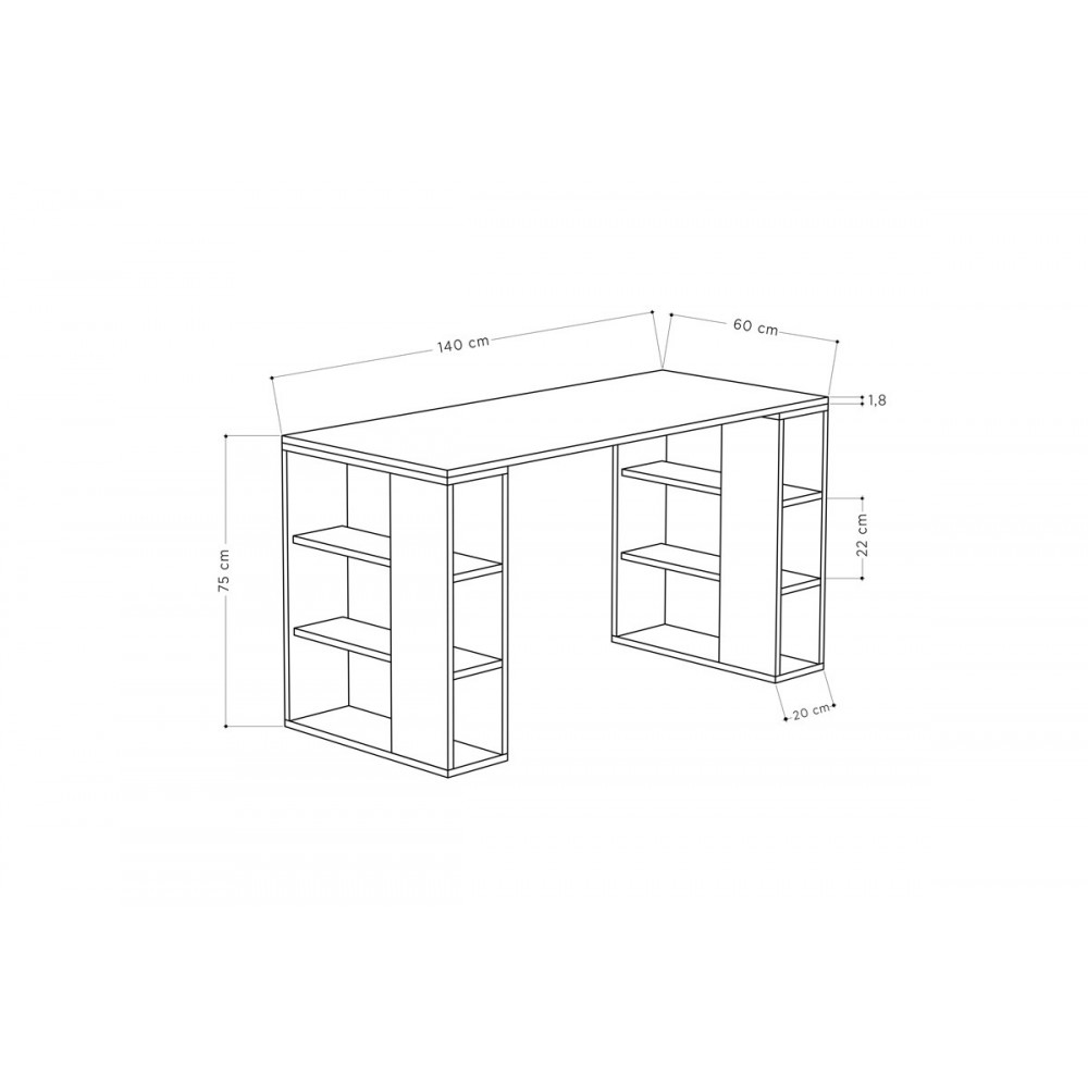 Γραφείο "COLMAR" σε χρώμα oak 140x60x75