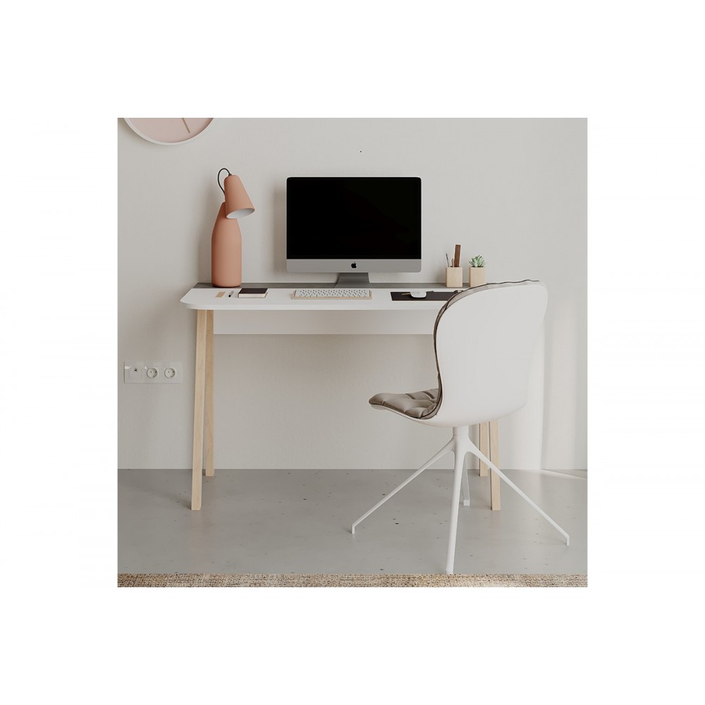 Γραφείο εργασίας "MALIA" σε χρώμα λευκό/φυσικό 120x60.5x75