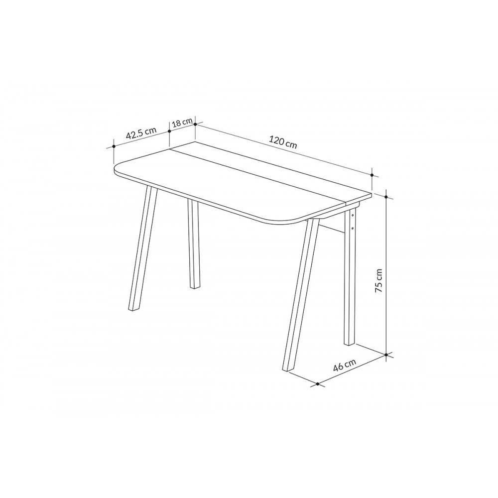 Γραφείο εργασίας "MALIA" σε χρώμα λευκό/φυσικό 120x60.5x75