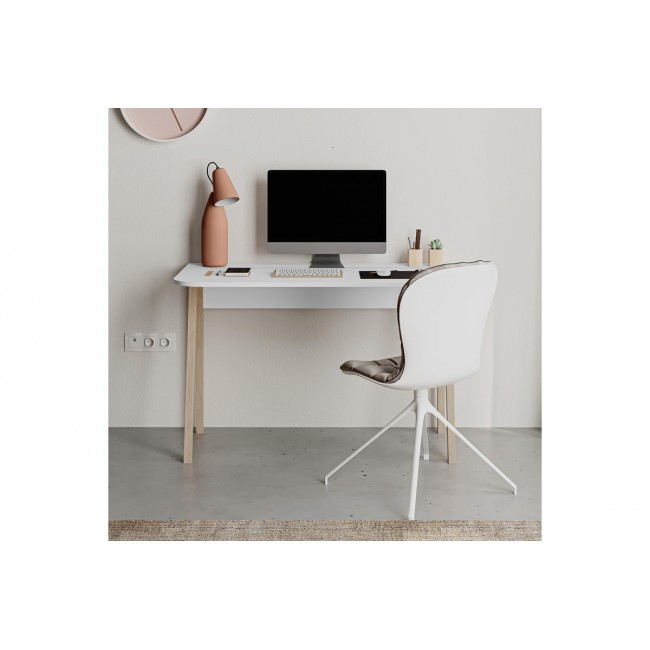 Γραφείο εργασίας "MALIA" σε χρώμα λευκό/φυσικό 120x60.5x75