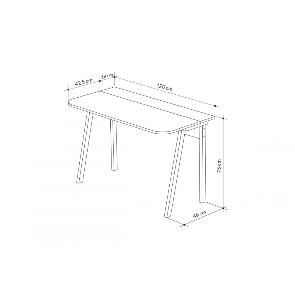 Γραφείο εργασίας "MALIA" σε χρώμα oak 120x60.5x75