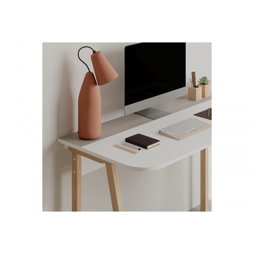 Γραφείο εργασίας "MALIA" σε χρώμα μόκα/φυσικό 120x60.5x75