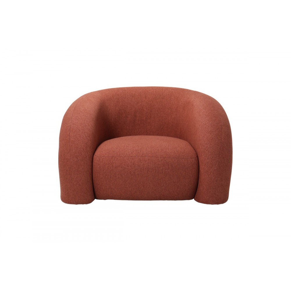 Πολυθρόνα "LEXY" από ύφασμα σε χρώμα κεραμιδί 100x89.5x60