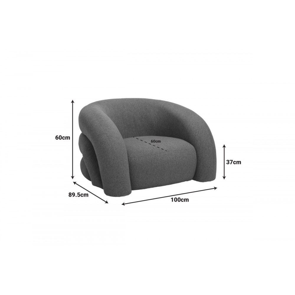 Πολυθρόνα "LEXY" από ύφασμα σε χρώμα κεραμιδί 100x89.5x60