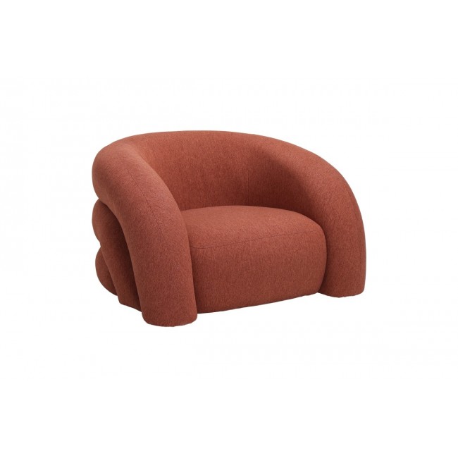 Πολυθρόνα "LEXY" από ύφασμα σε χρώμα κεραμιδί 100x89.5x60
