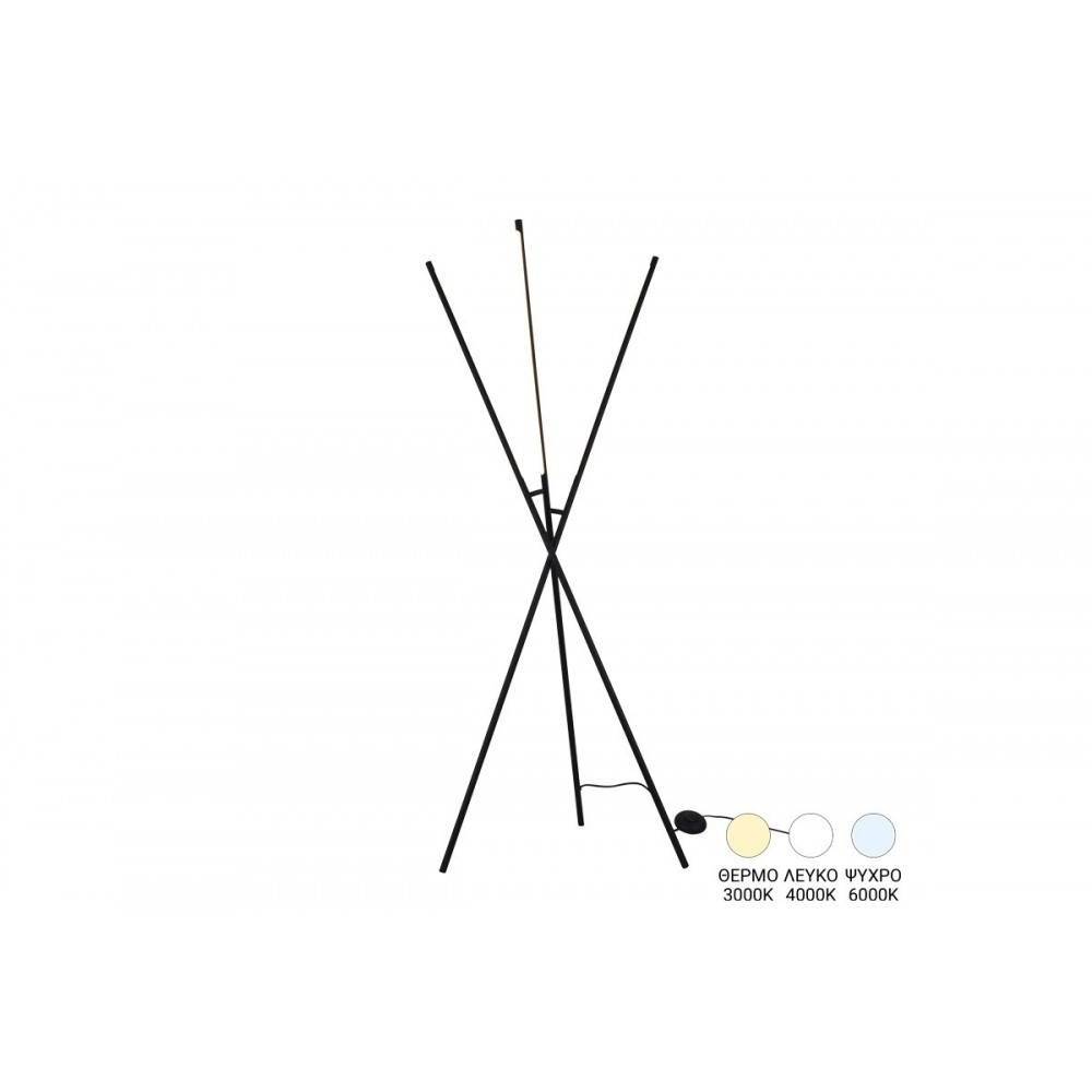 Φωτιστικό δαπέδου "LOLY" led από μέταλλο σε χρώμα μαύρο 40x40x145