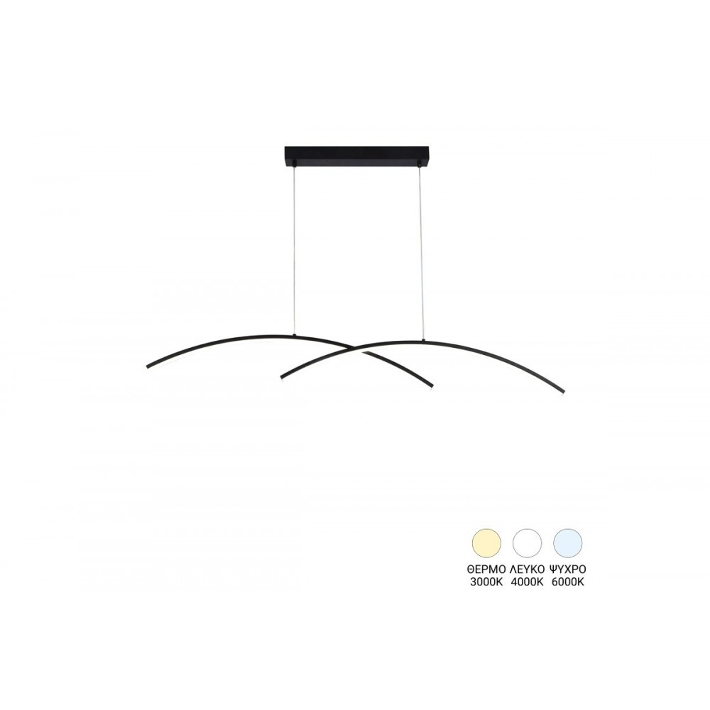 Φωτιστικό δίφωτο "FRENZIE" led από μέταλλο σε χρώμα μαύρο 70x2x10