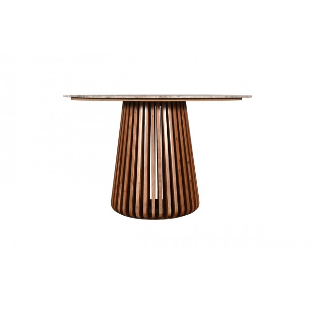 Τραπέζι "MABLE" από ξύλο/μάρμαρο σε χρώμα φυσικό Φ120x76